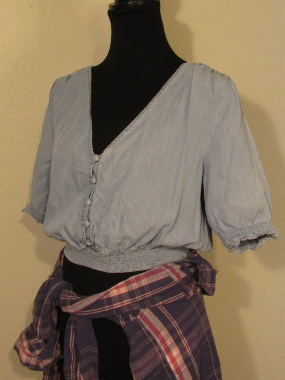 Chambray Cropped Blouse from Jack Wills